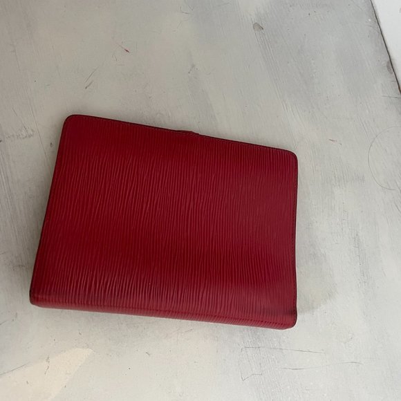 Louis Vuitton Vintage Ring Agenda Planner Organizer Wallet Epi Leather Red - Picture 7 of 11